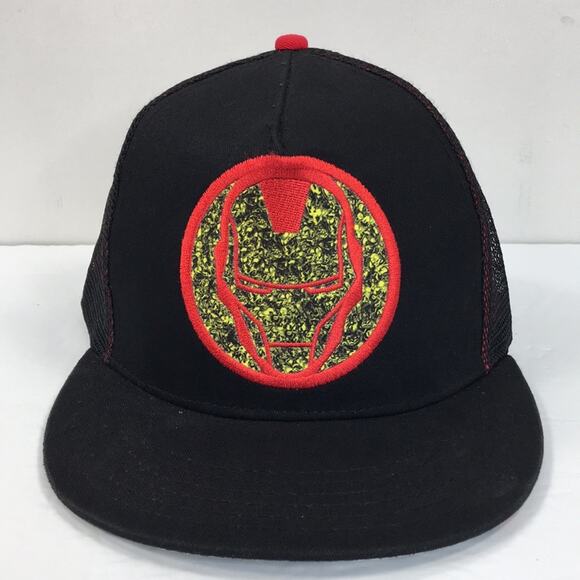 Marvel Comics The Invincible Iron Man Snapback Trucker Cap Hat‎ Black W/ Mesh - Picture 1 of 14